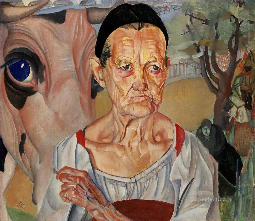 the old milkmaid Boris Dmitrievich Grigoriev Oil Paintings